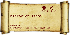 Mirkovics Izrael névjegykártya